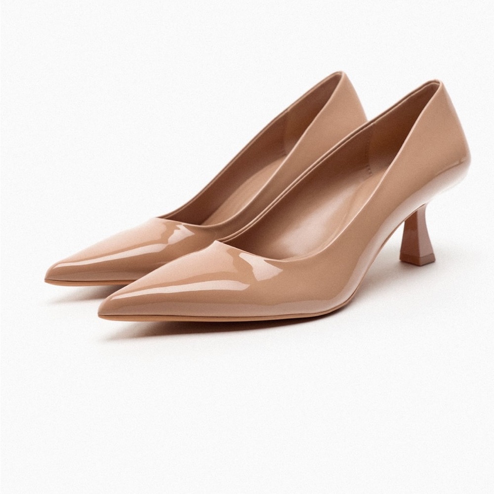 Zara nude heels pointed toe size 38